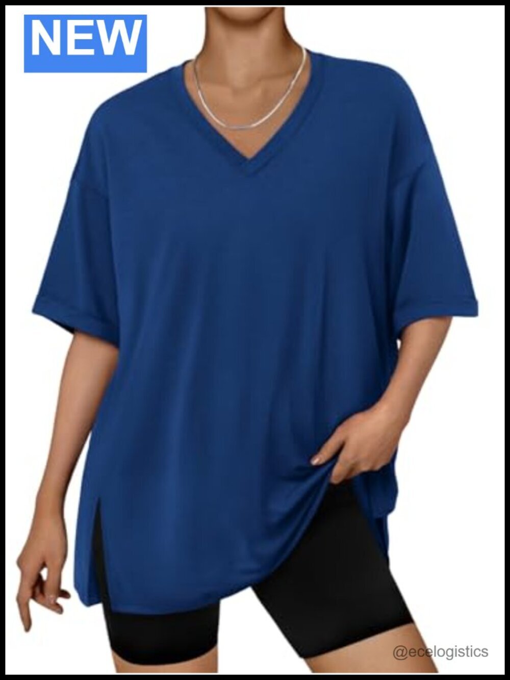 Plus Size Oversized V Neck Tshirt Workout Wear Soft Stretchy Lightweight Casual